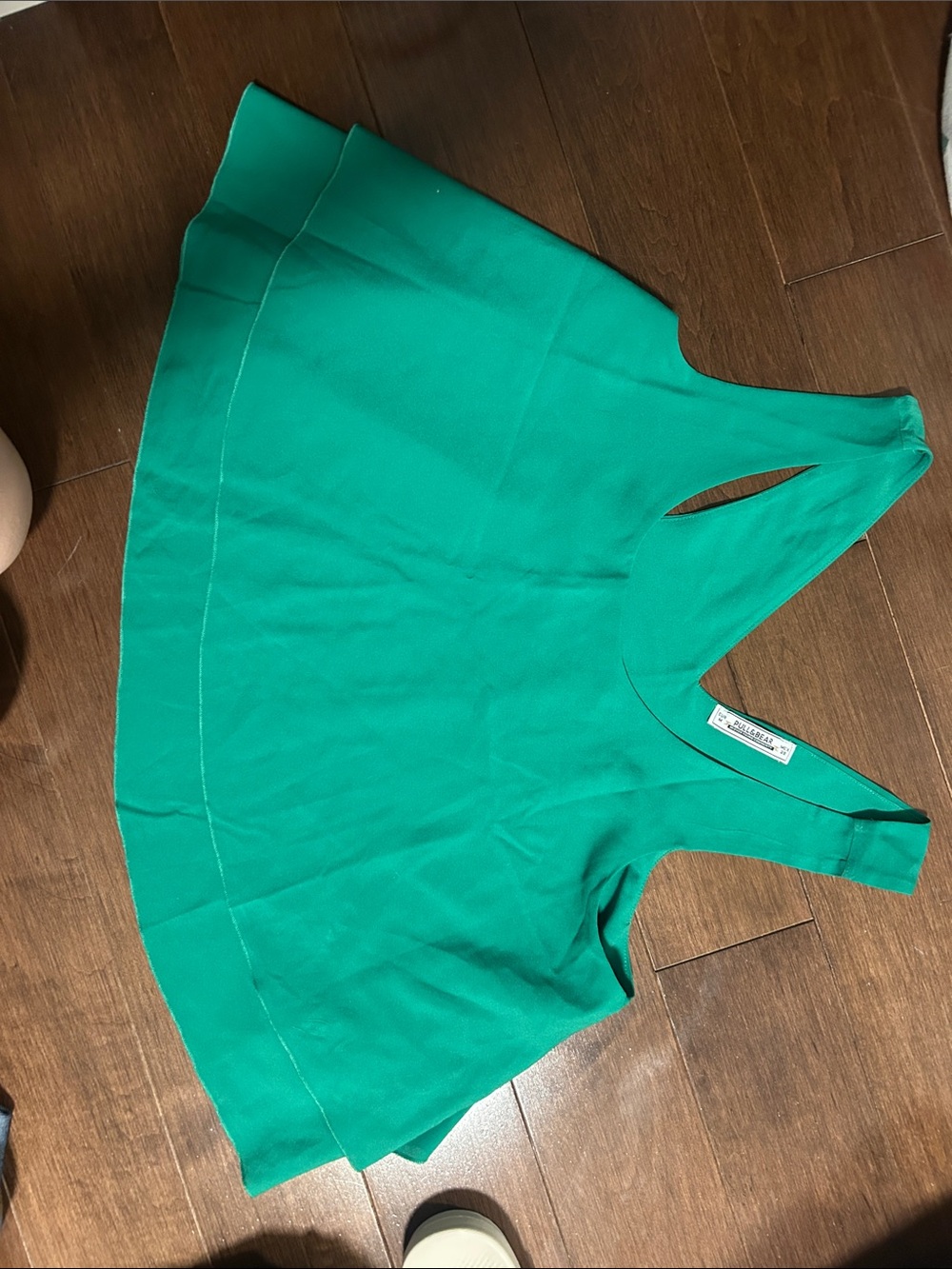 Pull&Bear Bright Green Flared Tank Top